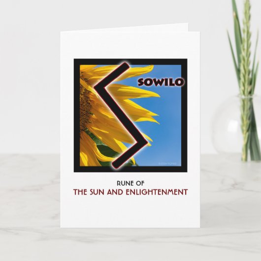 ルーンSowilo – 太陽と啓発 – ひまわり カード (正面)