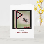 ルーンWunjo - Joy & Hummingbird -調和 カード (黄色い花)