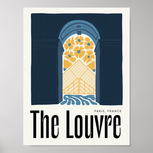 ルーヴルパリフランス抽象芸術旅行フローラアート ポスター (正面)