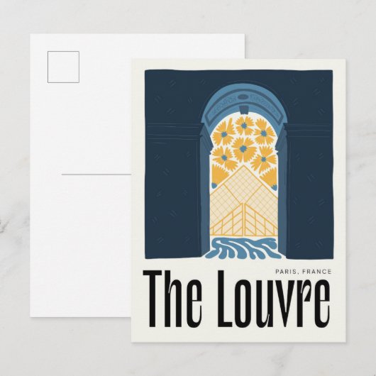 ルーヴルパリフランス抽象芸術旅行フローラアート ポストカード (正面/裏面)