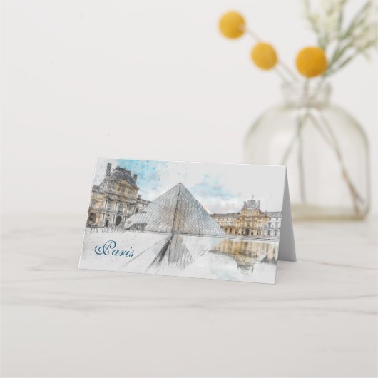 ルーヴルパリ，フランス プレイスカード (正面)