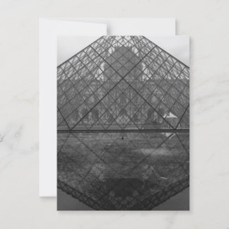 ルーヴルピラミッドリフレクション，パリ ポストカード