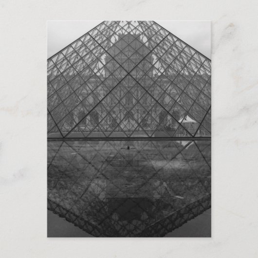 ルーヴルピラミッドリフレクション，パリ ポストカード (正面)