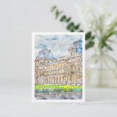 ルーヴルムセムパリフランストラベルウォーター色 ポストカード (スタンド正面)