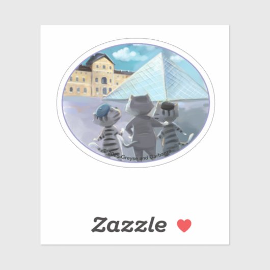 ルーヴル楕円ビニール楽しむステッカー – (様々なサイズ) シール (シート)