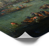 ルーヴル美術館とトゥールドゥネスレズの景色 ポスター (角)