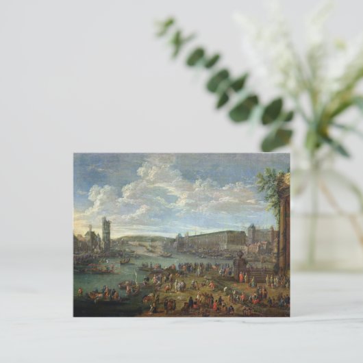 ルーヴル美術館とトゥールドゥネスレズの景色 ポストカード (スタンド正面)