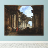 ルーヴル美術館の想像上の景色 キャンバスプリント (インサイチュ (ウッドフロア))