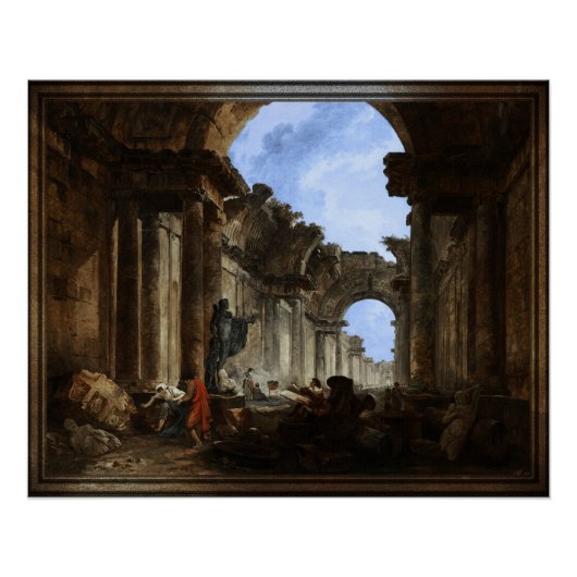 ルーヴル美術館の想像上の景色 ポスター (正面)