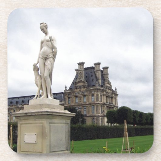 ルーヴル美術館の敷地内の像 コースター (正面)