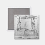 ルーヴル美術館の東建物のためのデザイン マグネット (正面/裏面)