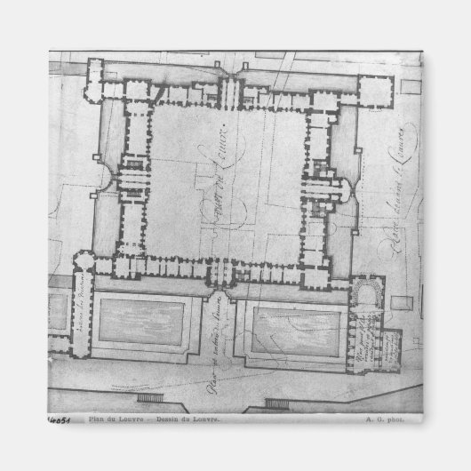 ルーヴル美術館の東建物のためのデザイン マグネット (正面)