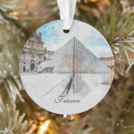 ルーヴル美術館の水彩スケッチ，フランス オーナメント