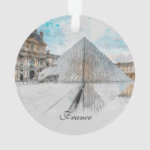 ルーヴル美術館の水彩スケッチ，フランス オーナメント (裏面)