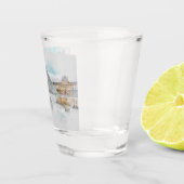 ルーヴル美術館の水彩スケッチ，フランス ショットグラス (右)