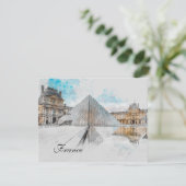 ルーヴル美術館の水彩スケッチ，フランス シーズンカード (スタンド正面)