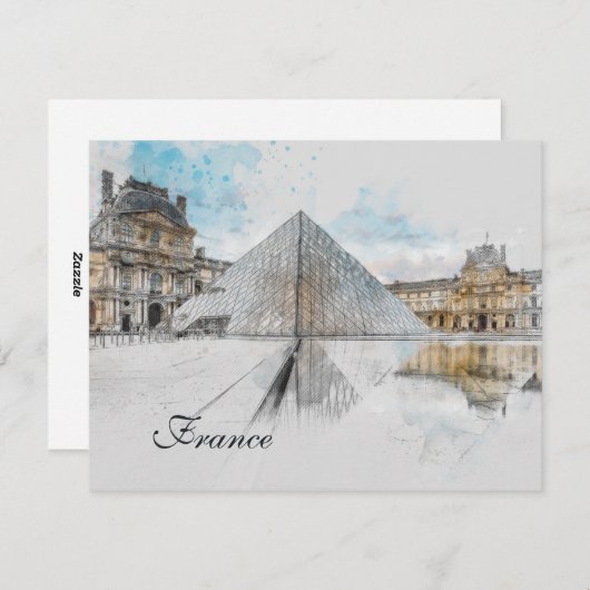 ルーヴル美術館の水彩スケッチ,フランス シーズンカード (正面/裏面)
