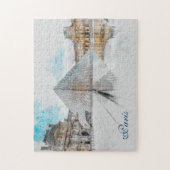 ルーヴル美術館の水彩スケッチ，フランス ジグソーパズル (縦)