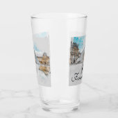 ルーヴル美術館の水彩スケッチ，フランス タンブラーグラス (左)