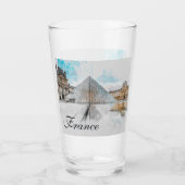 ルーヴル美術館の水彩スケッチ，フランス タンブラーグラス (正面)