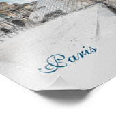 ルーヴル美術館の水彩スケッチ，フランス フォトプリント            (角)