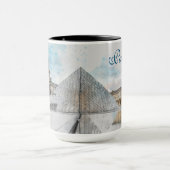 ルーヴル美術館の水彩スケッチ,フランス マグカップ (中央)