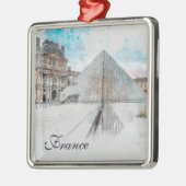 ルーヴル美術館の水彩スケッチ,フランス メタルオーナメント (左)