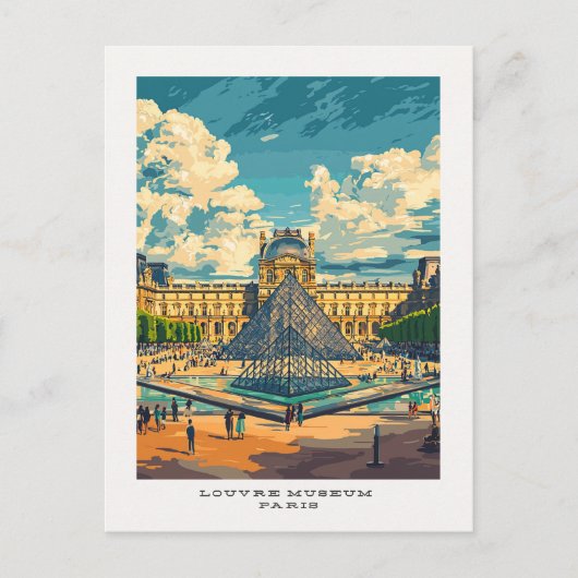 ルーヴル美術館パリフランス旅行はがき ポストカード (正面)