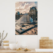 ルーヴル美術館夕べ油彩画 ポスター (キッチン)