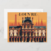 ルーヴル美術館：パリのエレガンスと文化ヴィンテージ シーズンポストカード (正面/裏面)