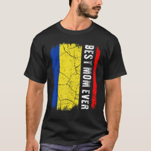 ルー最高のマママママエバールーマニア国旗の母の日 Tシャツ