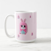 「ルー・ルー」可愛らしいピンクの生き物。 コーヒーマグカップ (左)