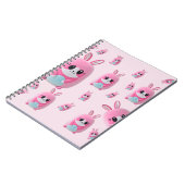 「ルー・ルー」 可愛らしいピンクの生き物 ノートブック (左側)