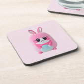 「ルー・ルー」可愛らしいピンク色の生き物 コースター (左側)