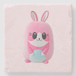 「ルー・ルー」可愛らしいピンク色の生き物 ストーンコースター