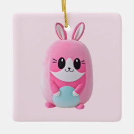 「ルー・ルー」可愛らしいピンク色の生き物 セラミックオーナメント