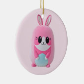 「ルー・ルー」可愛らしいピンク色の生き物 セラミックオーナメント (右)