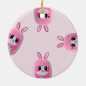 「ルー・ルー」可愛らしいピンク色の生き物 セラミックオーナメント (裏面)