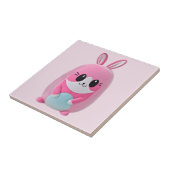 「ルー・ルー」可愛らしいピンク色の生き物 タイル (側面)