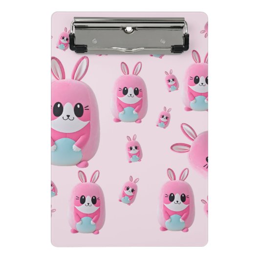 「ルー・ルー」可愛らしいピンク色の生き物 ミニクリップボード (正面)