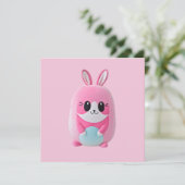 「ルー・ルー」可愛らしいピンク色の生き物 招待状 (スタンド正面)