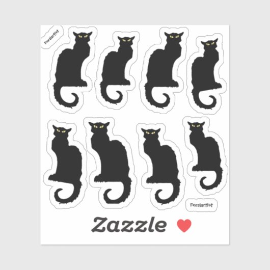 ル・キャット・ノワール、8匹の黒猫 シール (シート)
