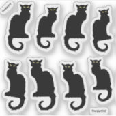 ル・キャット・ノワール、8匹の黒猫 シール (正面)