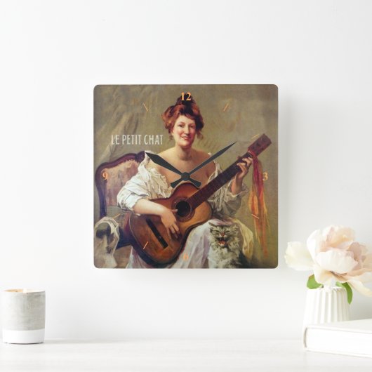 ル・サヴォン、ヴィンテージフランスのポスター。 スクエア壁時計 (ホーム)