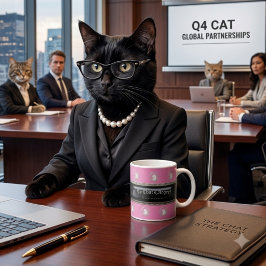 ル・シャ・ダルジャン パワーキャットマグ | シックなパリジャンな猫 コーヒーマグカップ