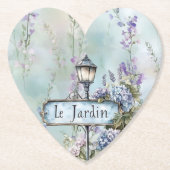 ル・ジャルダン（庭）　かわいい紫の花 ペーパーコースター (正面)