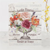 ル・ジャルニエール ブティール プランタ リスティック フレンチ ウッド カード (黄色い花)