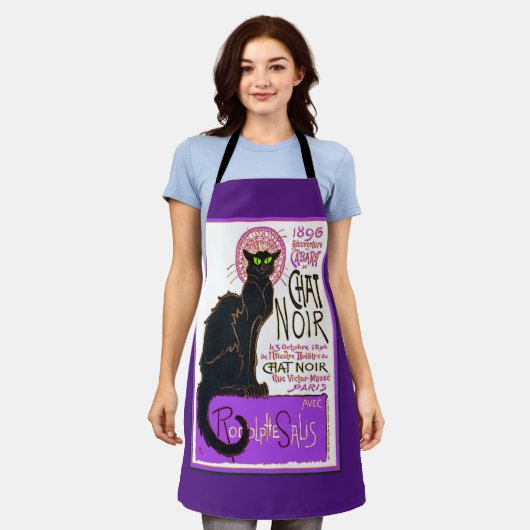 ル・チャット・ノワール、紫の黒猫。 エプロン (着用した状態)