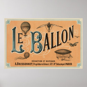 ル·バロン航空フランスの誌1883年 ポスター