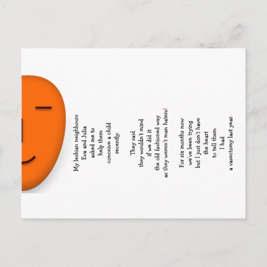 レおもしろいス笑わされるビアン隣人ジョーク機知 ポストカード (正面)